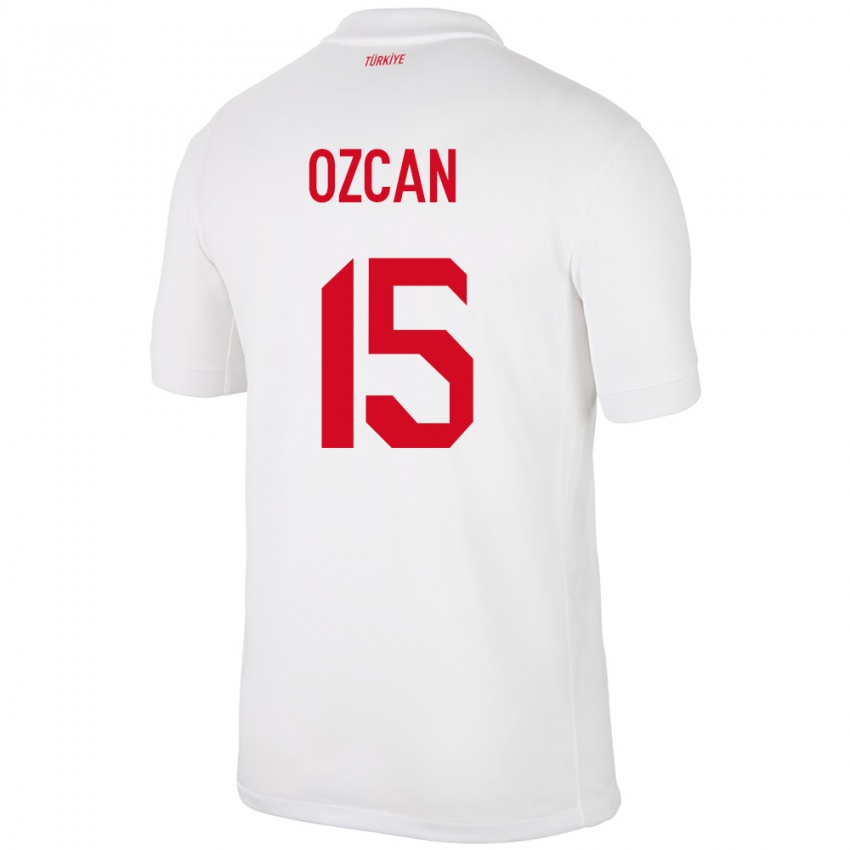 Enfant Maillot Turquie Salih Özcan #15 Blanc Tenues Domicile 24-26 T-Shirt Belgique