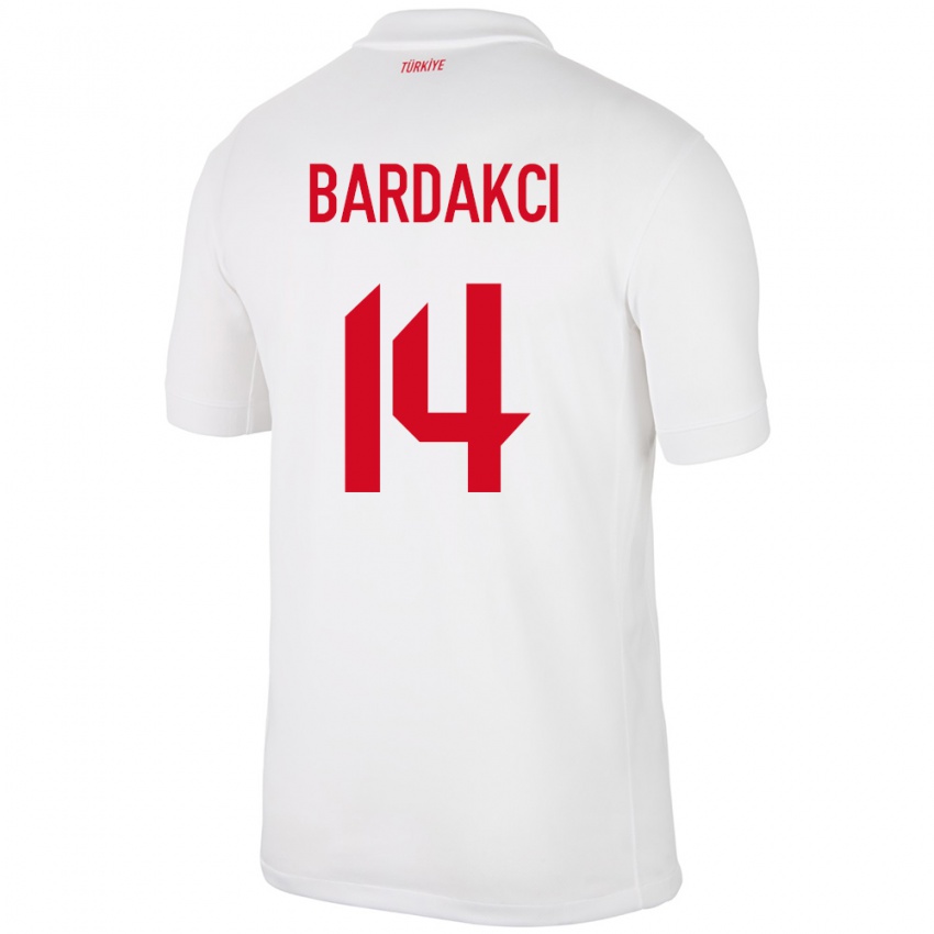 Kinder Türkei Abdülkerim Bardakcı #14 Weiß Heimtrikot Trikot 24-26 T-Shirt Belgien