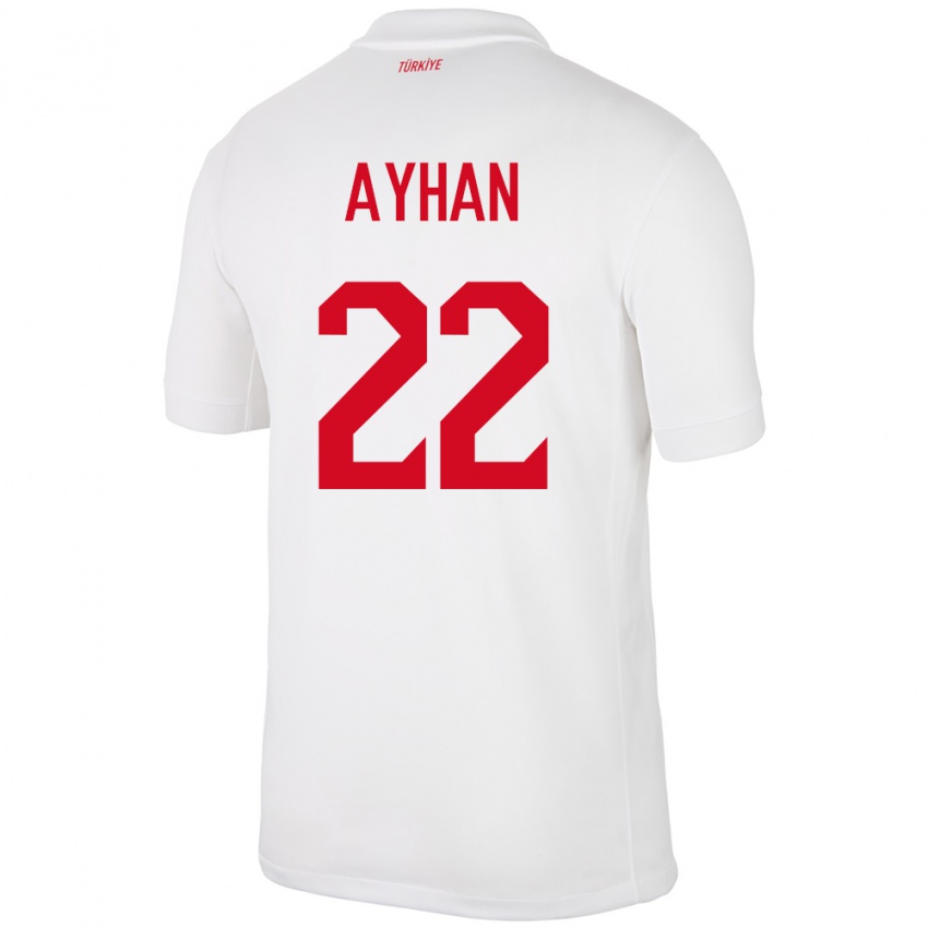 Kinder Türkei Kaan Ayhan #22 Weiß Heimtrikot Trikot 24-26 T-Shirt Belgien