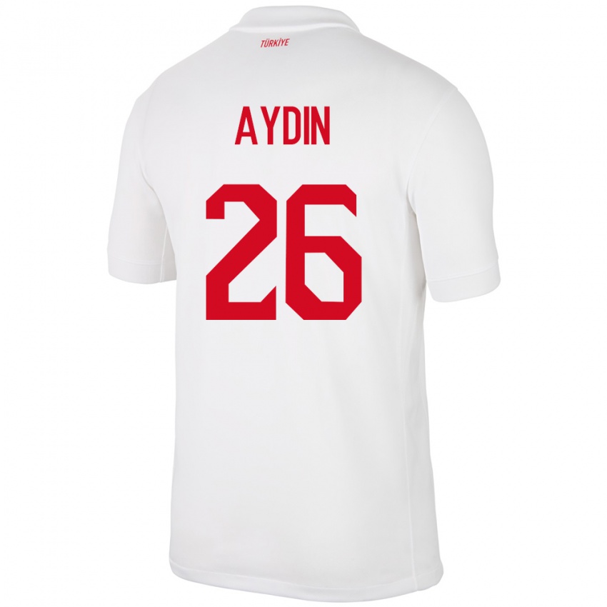 Enfant Maillot Turquie Oğuz Aydın #26 Blanc Tenues Domicile 24-26 T-Shirt Belgique