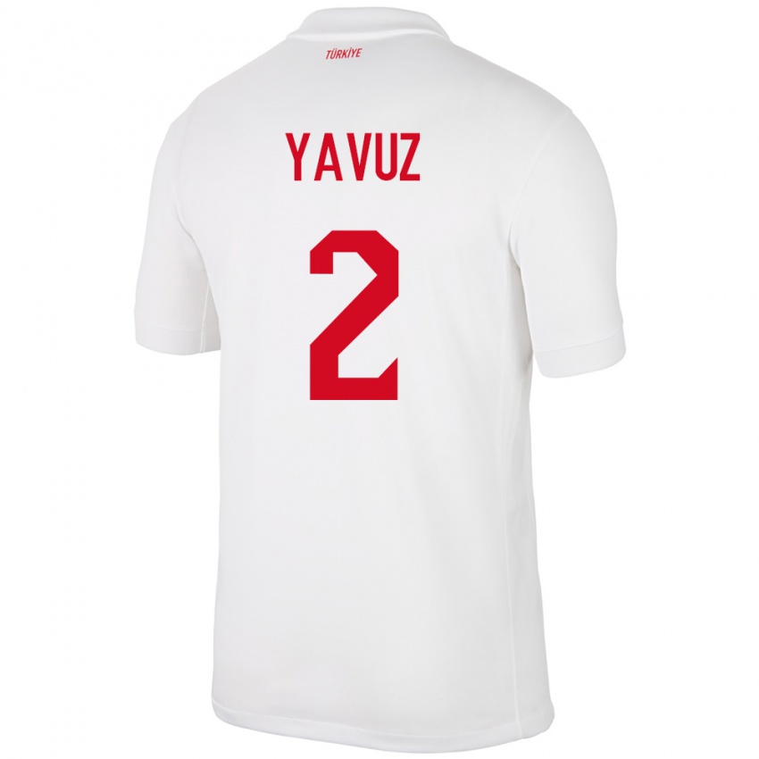 Enfant Maillot Turquie Batuhan Yavuz #2 Blanc Tenues Domicile 24-26 T-Shirt Belgique