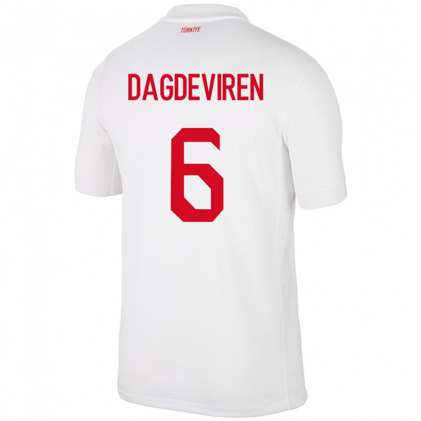 Enfant Maillot Turquie Diren Dağdeviren #6 Blanc Tenues Domicile 24-26 T-Shirt Belgique