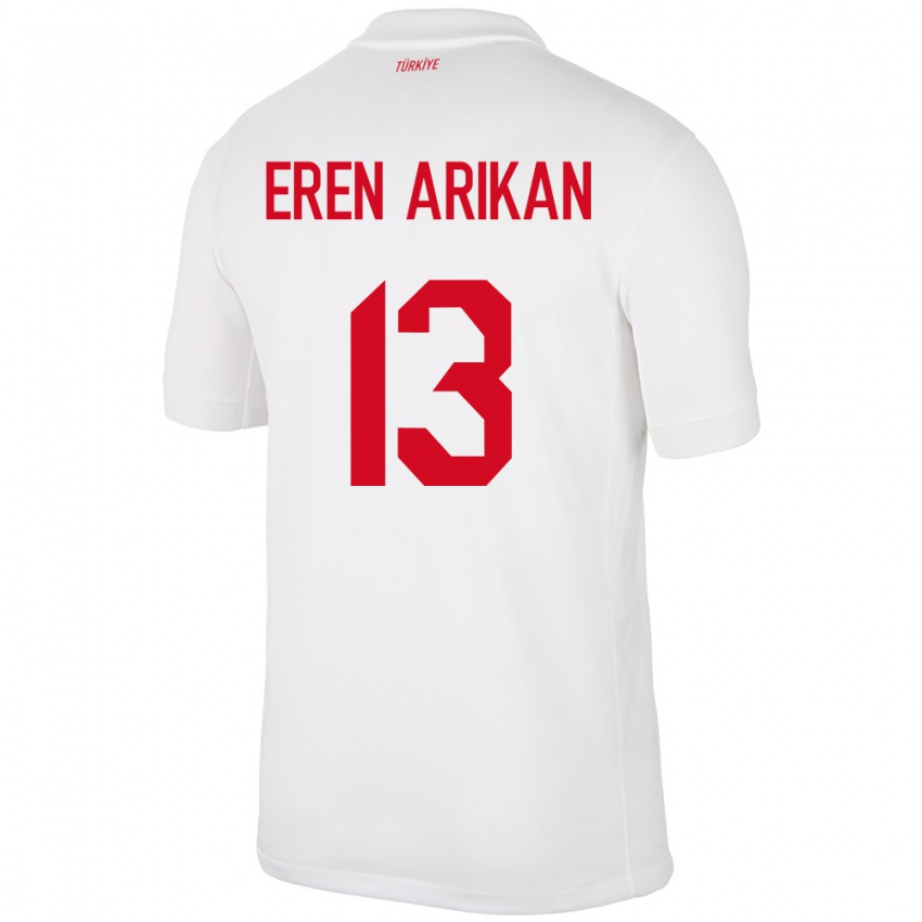 Kinderen Turkije Muhammed Eren Arıkan #13 Wit Thuisshirt Thuistenue 24-26 T-Shirt België