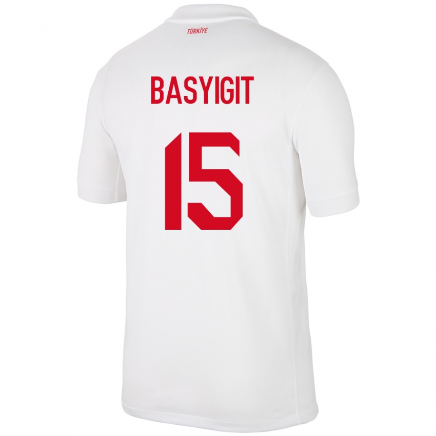 Kinderen Turkije Emirhan Başyiğit #15 Wit Thuisshirt Thuistenue 24-26 T-Shirt België