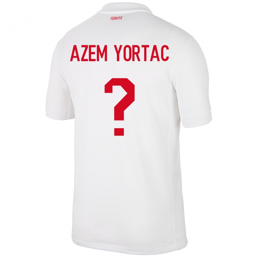 Enfant Maillot Turquie Mustafa Azem Yortaç #0 Blanc Tenues Domicile 24-26 T-Shirt Belgique