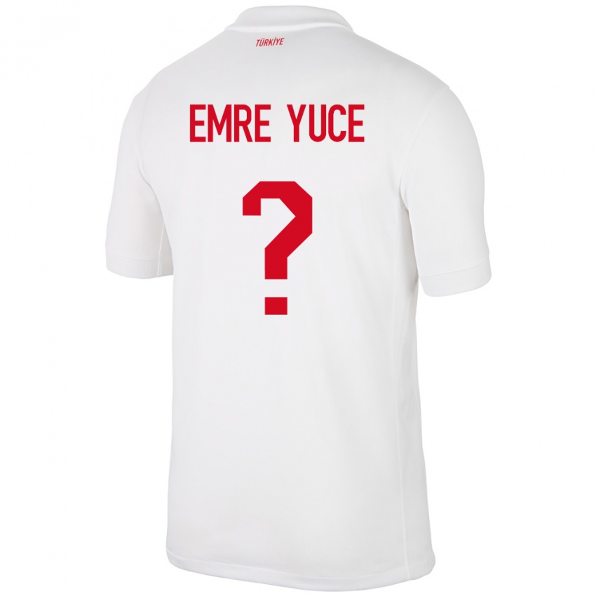 Kinder Türkei Yunus Emre Yüce #0 Weiß Heimtrikot Trikot 24-26 T-Shirt Belgien