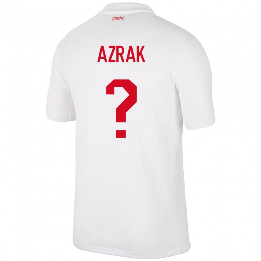 Enfant Maillot Turquie Yunus Azrak #0 Blanc Tenues Domicile 24-26 T-Shirt Belgique