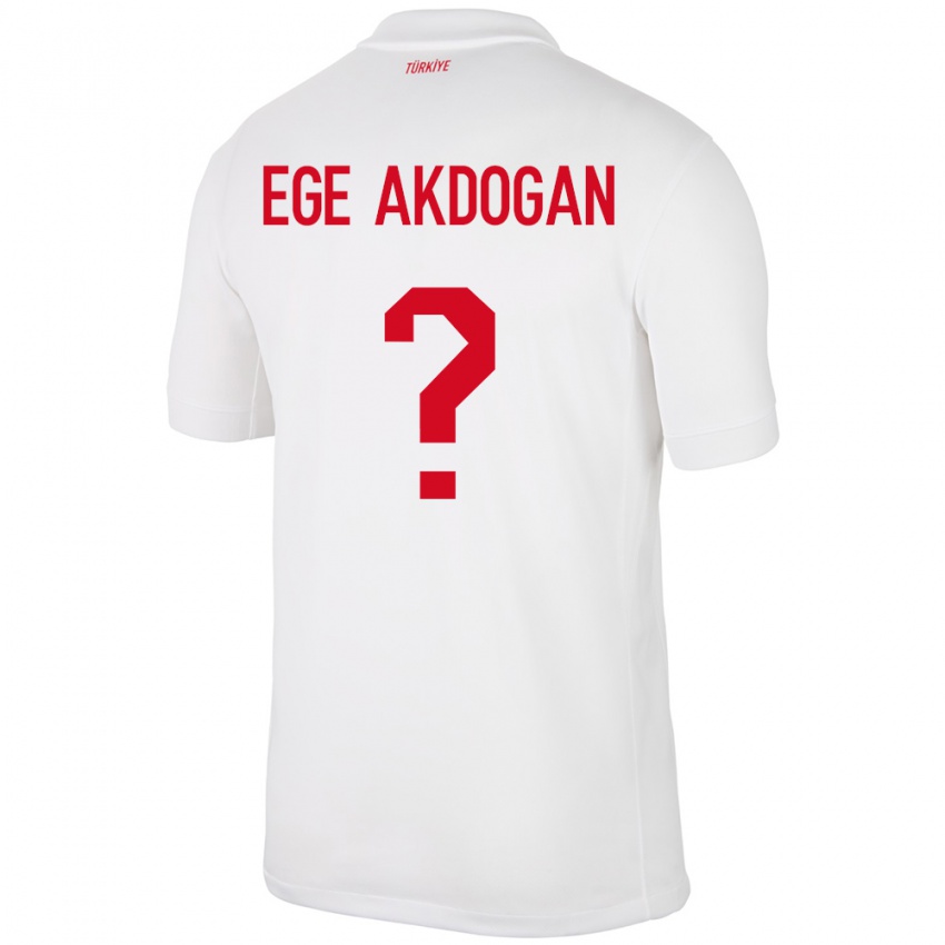 Kinder Türkei Hasan Ege Akdoğan #0 Weiß Heimtrikot Trikot 24-26 T-Shirt Belgien