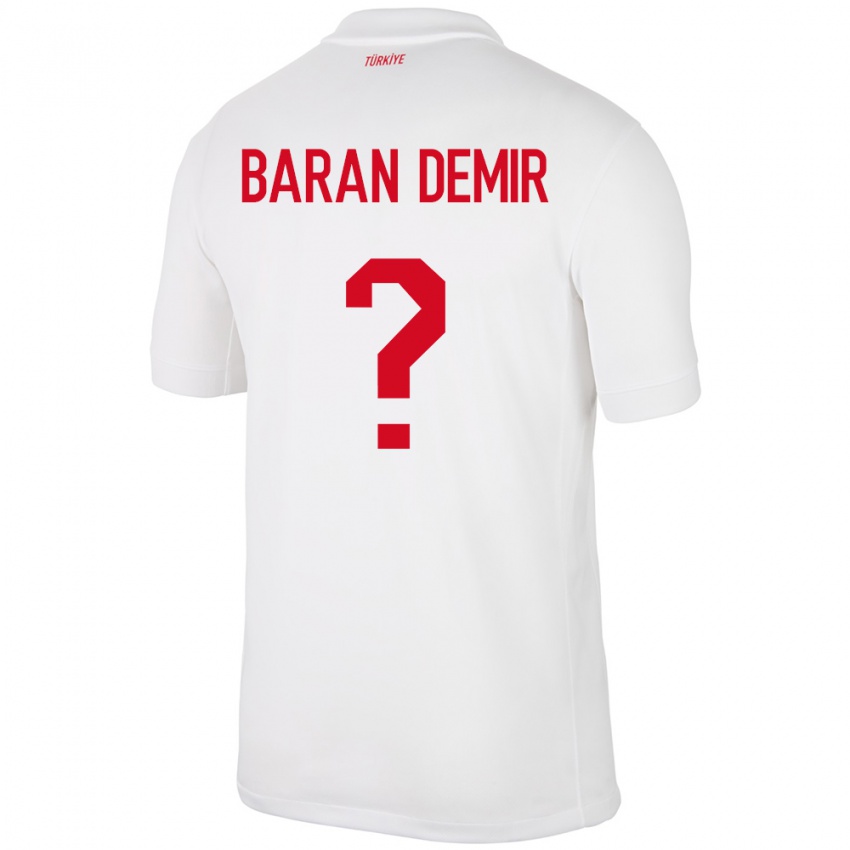 Kinder Türkei Tuna Baran Demir #0 Weiß Heimtrikot Trikot 24-26 T-Shirt Belgien