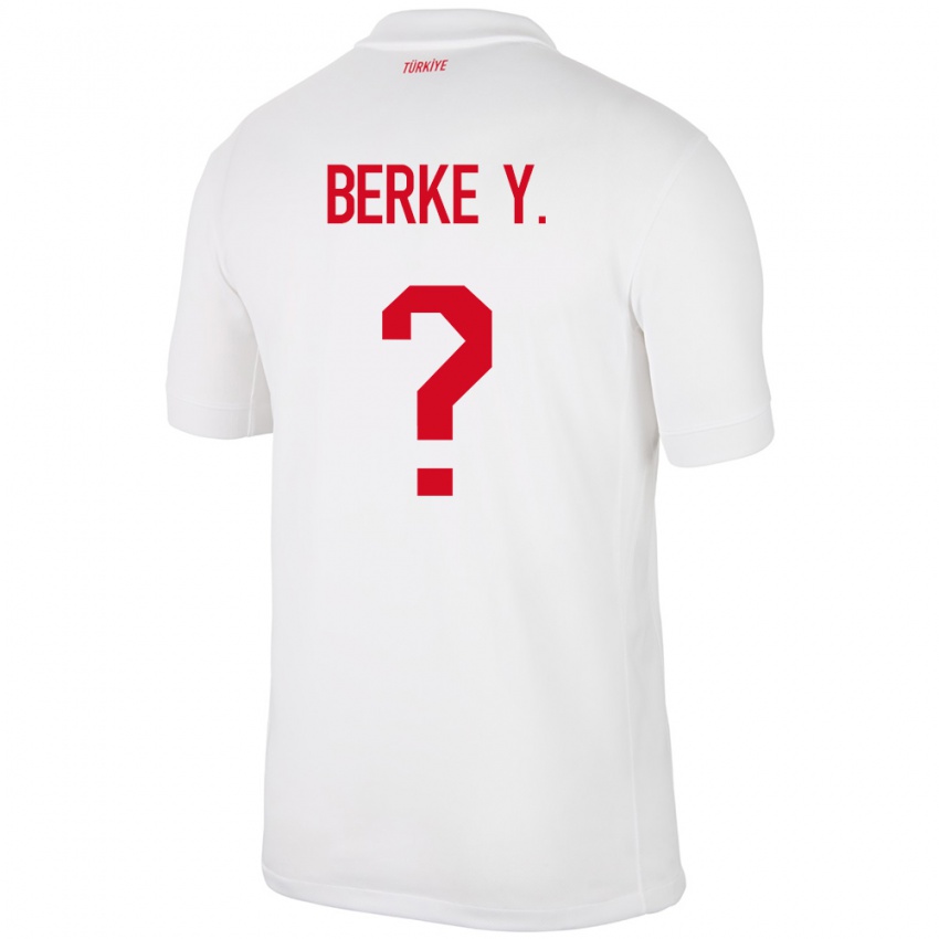 Kinder Türkei Berke Yıldırım #0 Weiß Heimtrikot Trikot 24-26 T-Shirt Belgien