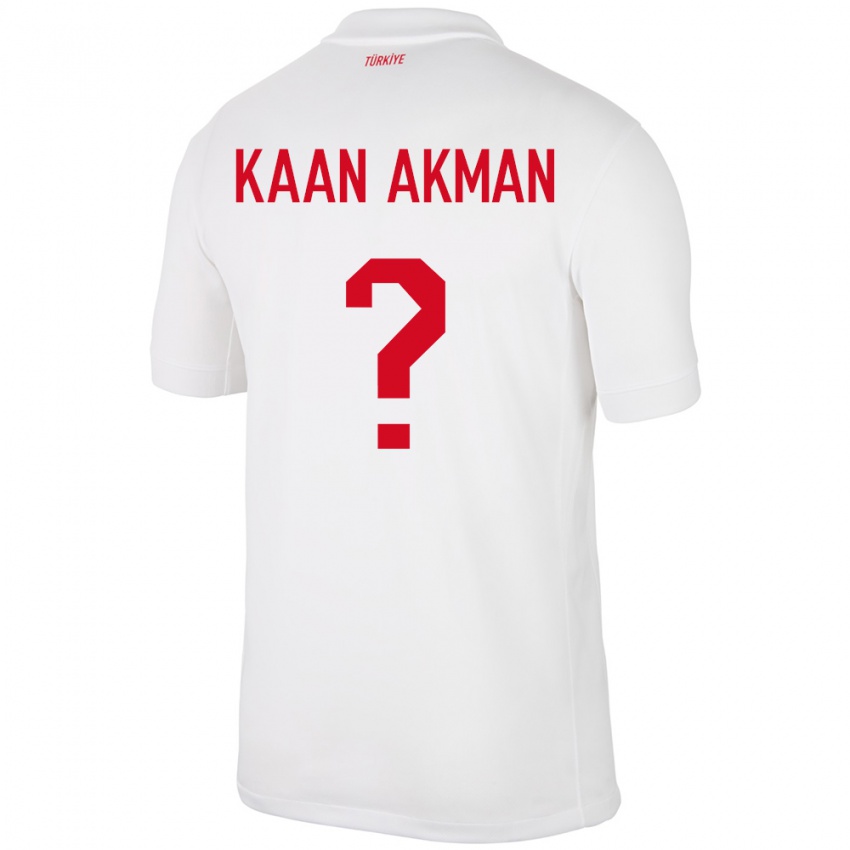 Enfant Maillot Turquie Ege Kaan Akman #0 Blanc Tenues Domicile 24-26 T-Shirt Belgique