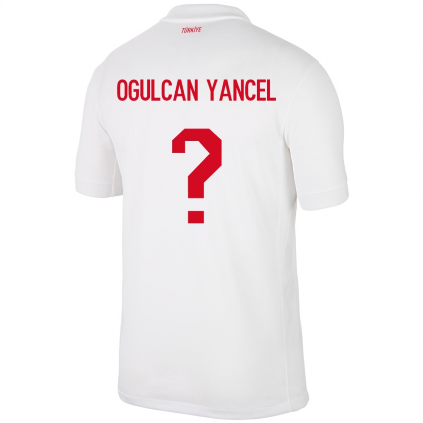 Enfant Maillot Turquie Necati Oğulcan Yançel #0 Blanc Tenues Domicile 24-26 T-Shirt Belgique