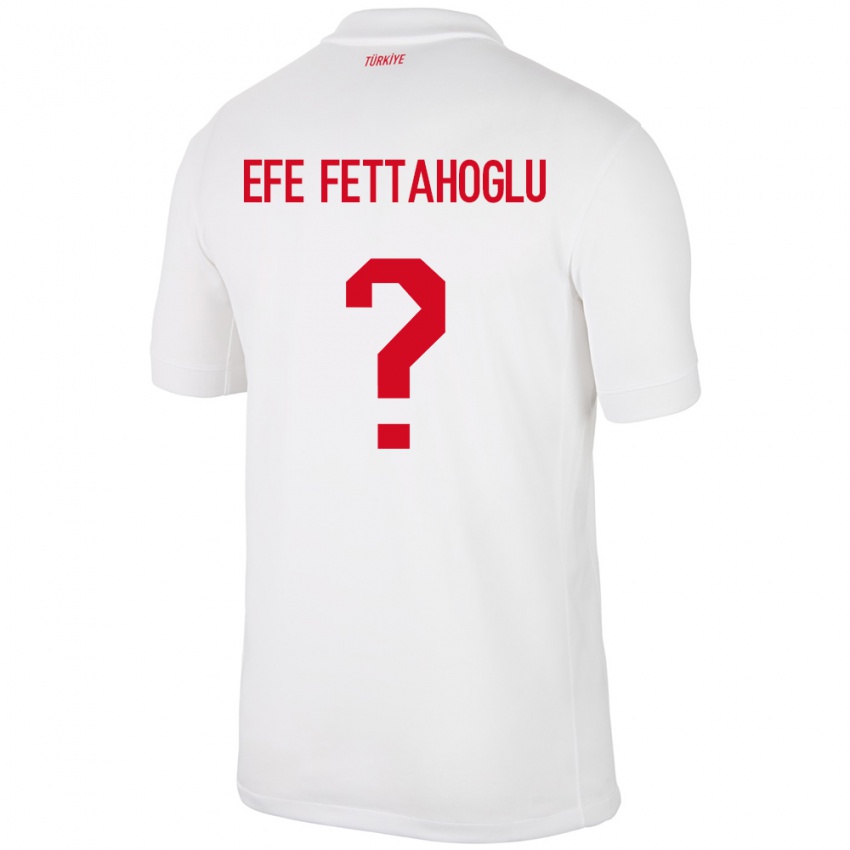 Enfant Maillot Turquie Adnan Efe Fettahoğlu #0 Blanc Tenues Domicile 24-26 T-Shirt Belgique