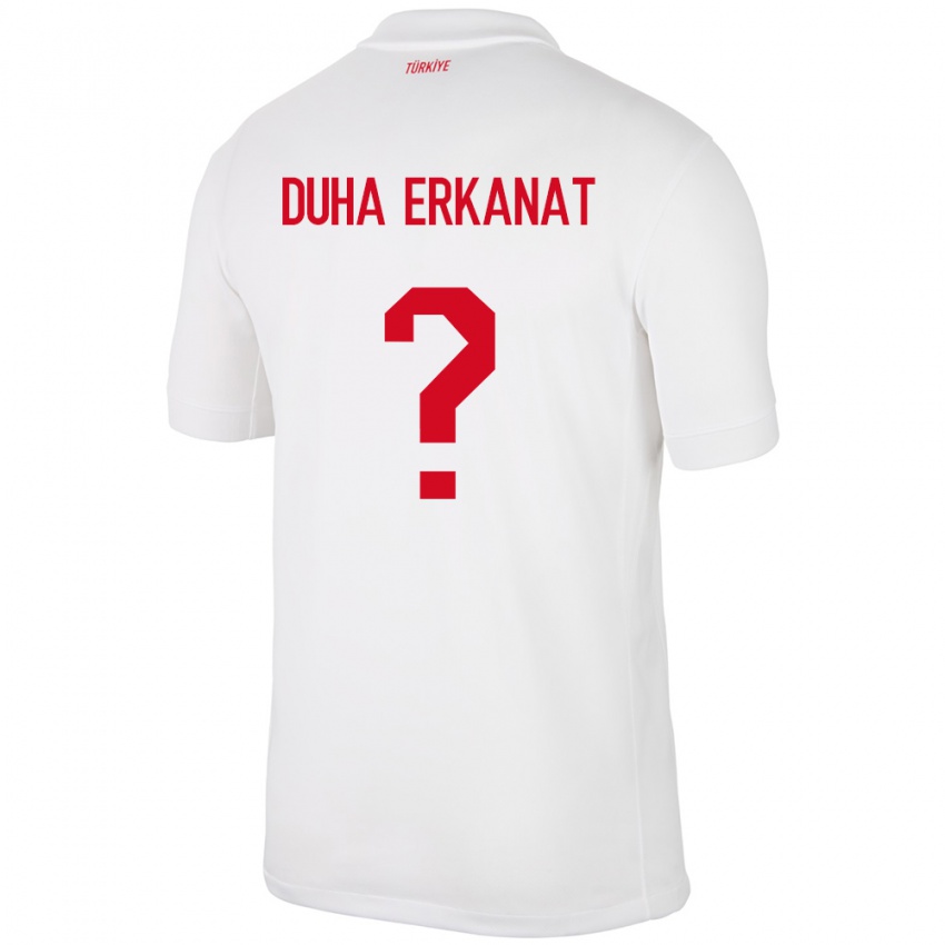 Kinder Türkei Ahmet Duha Erkanat #0 Weiß Heimtrikot Trikot 24-26 T-Shirt Belgien