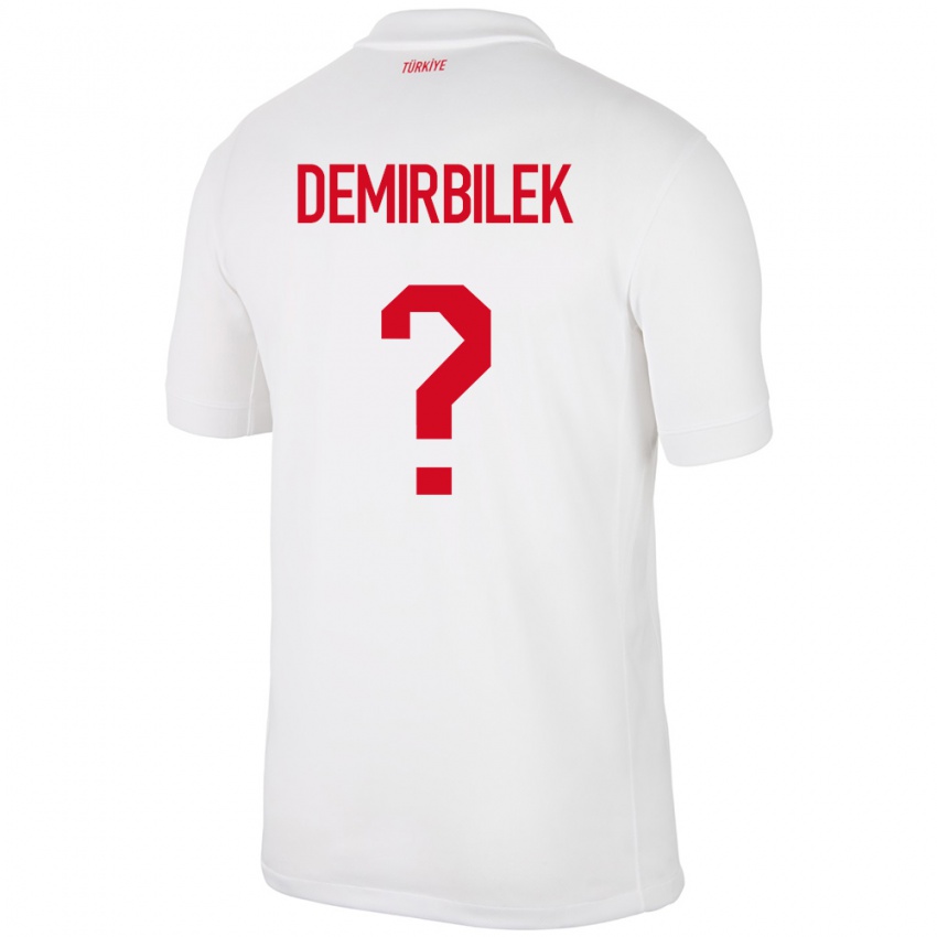 Enfant Maillot Turquie Ali Demirbilek #0 Blanc Tenues Domicile 24-26 T-Shirt Belgique