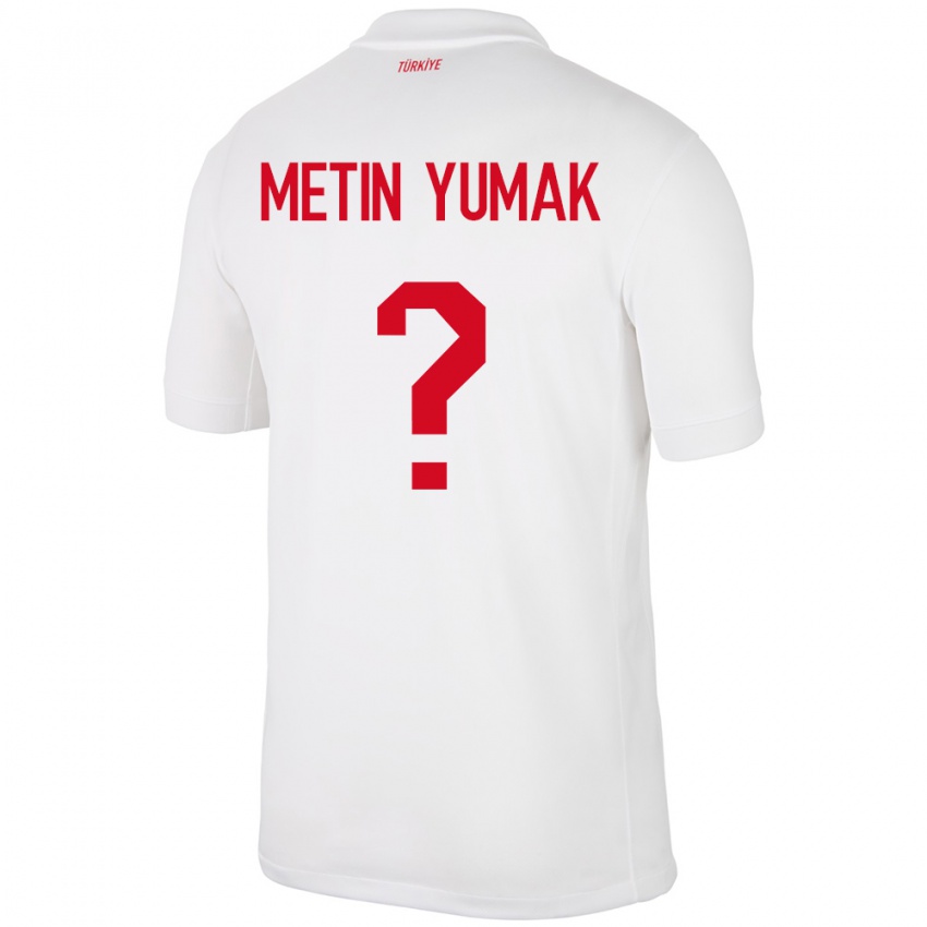 Enfant Maillot Turquie Yiğit Metin Yumak #0 Blanc Tenues Domicile 24-26 T-Shirt Belgique