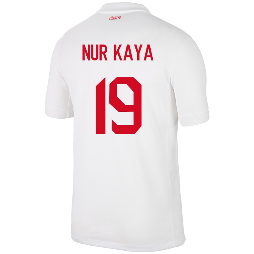 Enfant Maillot Turquie Cansu Nur Kaya #19 Blanc Tenues Domicile 24-26 T-Shirt Belgique