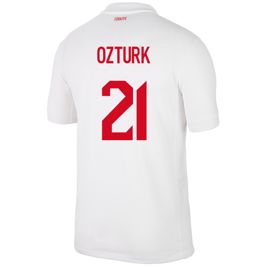 Enfant Maillot Turquie Melike Öztürk #21 Blanc Tenues Domicile 24-26 T-Shirt Belgique