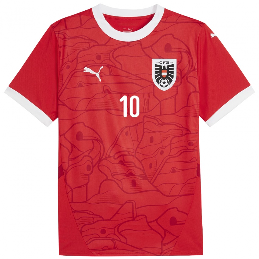 Kinderen Oostenrijk Laura Feiersinger #10 Rood Thuisshirt Thuistenue 24-26 T-Shirt België