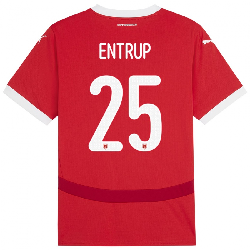 Kinderen Oostenrijk Maximilian Entrup #25 Rood Thuisshirt Thuistenue 24-26 T-Shirt België