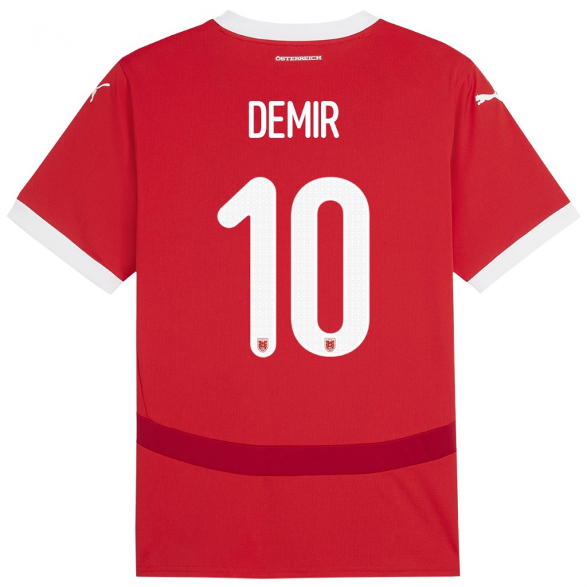 Kinderen Oostenrijk Yusuf Demir #10 Rood Thuisshirt Thuistenue 24-26 T-Shirt België