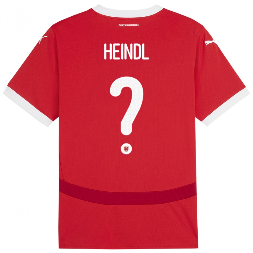 Kinderen Oostenrijk David Heindl #0 Rood Thuisshirt Thuistenue 24-26 T-Shirt België