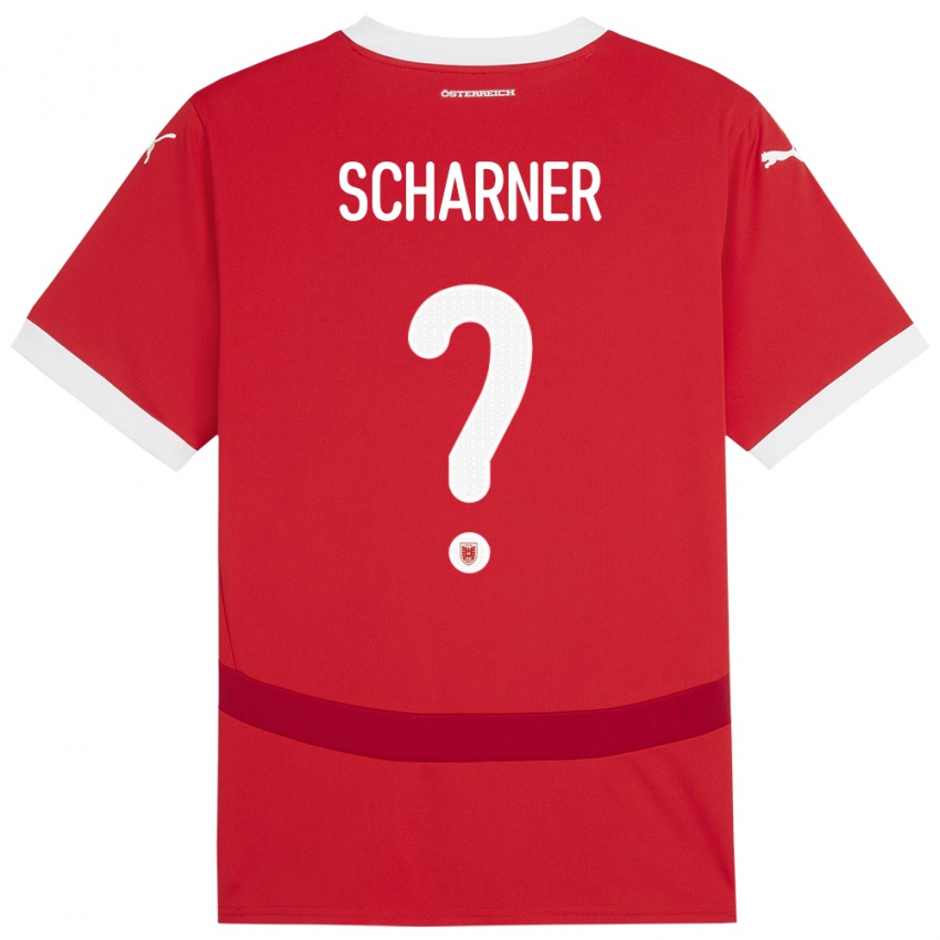 Kinderen Oostenrijk Benedict Scharner #0 Rood Thuisshirt Thuistenue 24-26 T-Shirt België