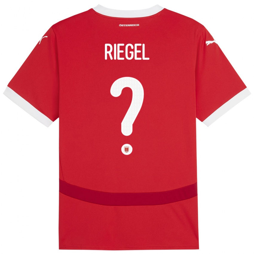 Enfant Maillot Autriche Adrian Riegel #0 Rouge Tenues Domicile 24-26 T-Shirt Belgique