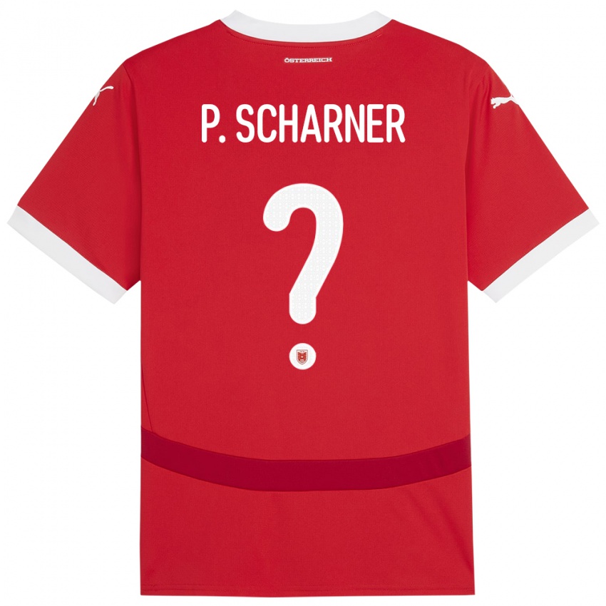 Kinder Österreich Paul Scharner #0 Rot Heimtrikot Trikot 24-26 T-Shirt Belgien