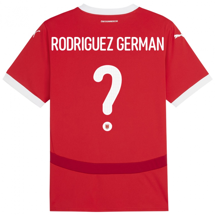 Kinder Österreich Ryan Rodriguez German #0 Rot Heimtrikot Trikot 24-26 T-Shirt Belgien