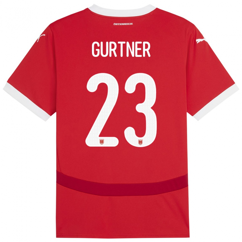 Kinder Österreich Andrea Gurtner #23 Rot Heimtrikot Trikot 24-26 T-Shirt Belgien