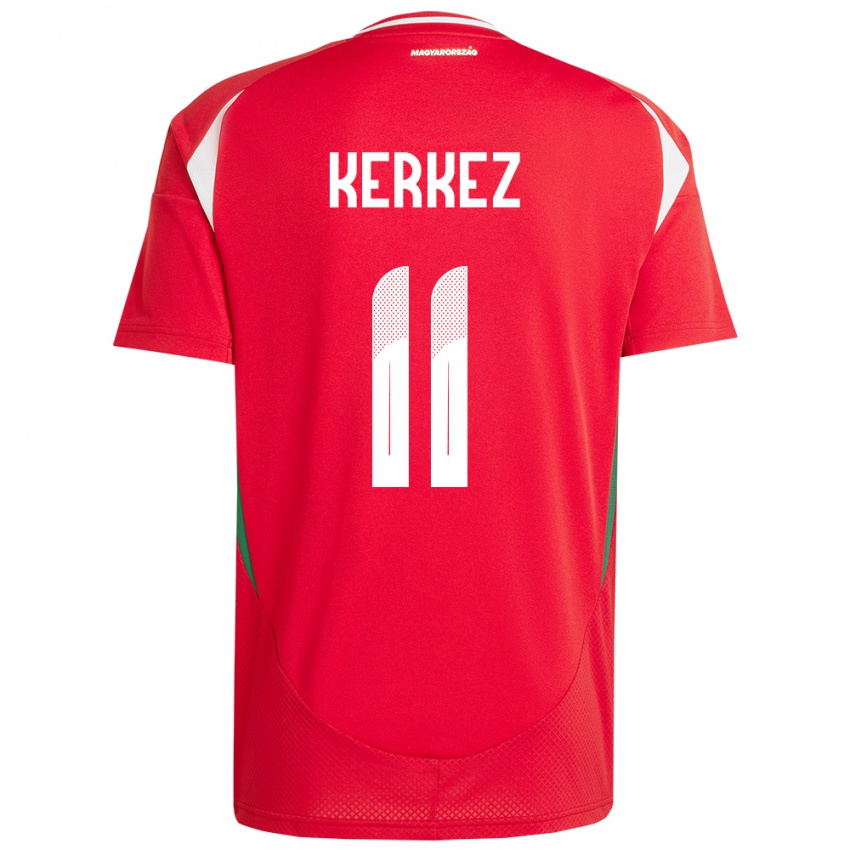 Kinder Ungarn Milos Kerkez #11 Rot Heimtrikot Trikot 24-26 T-Shirt Belgien