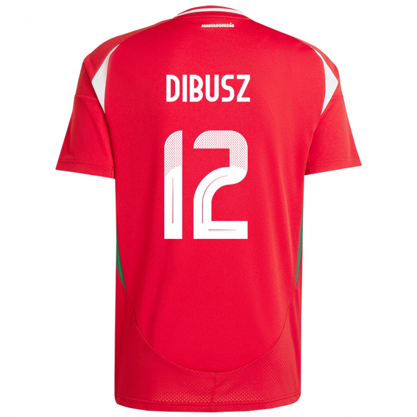 Kinder Ungarn Dénes Dibusz #12 Rot Heimtrikot Trikot 24-26 T-Shirt Belgien