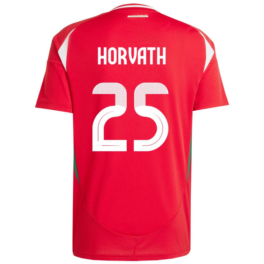 Kinderen Hongarije Krisztofer Horváth #25 Rood Thuisshirt Thuistenue 24-26 T-Shirt België