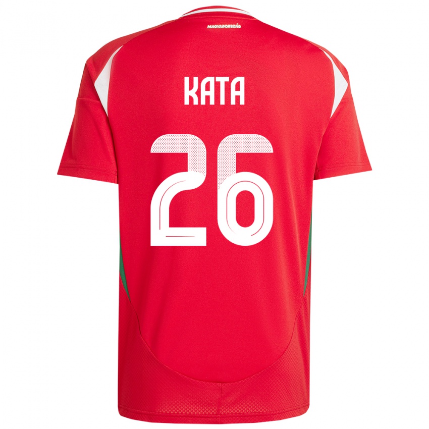 Kinderen Hongarije Mihály Kata #26 Rood Thuisshirt Thuistenue 24-26 T-Shirt België