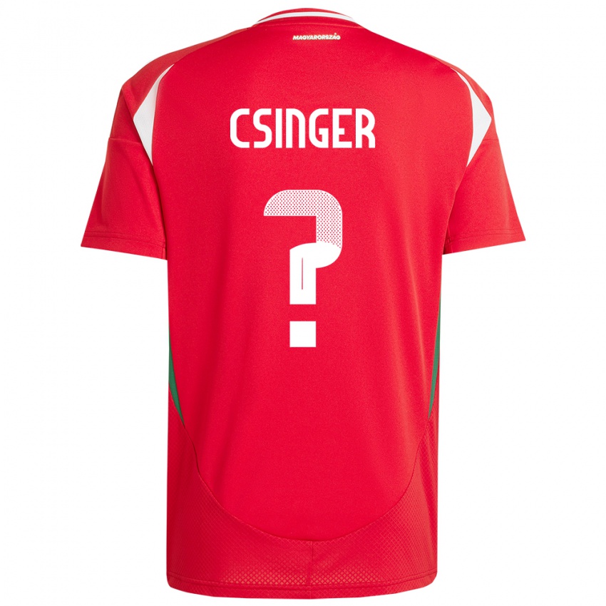 Kinderen Hongarije Márk Csinger #0 Rood Thuisshirt Thuistenue 24-26 T-Shirt België