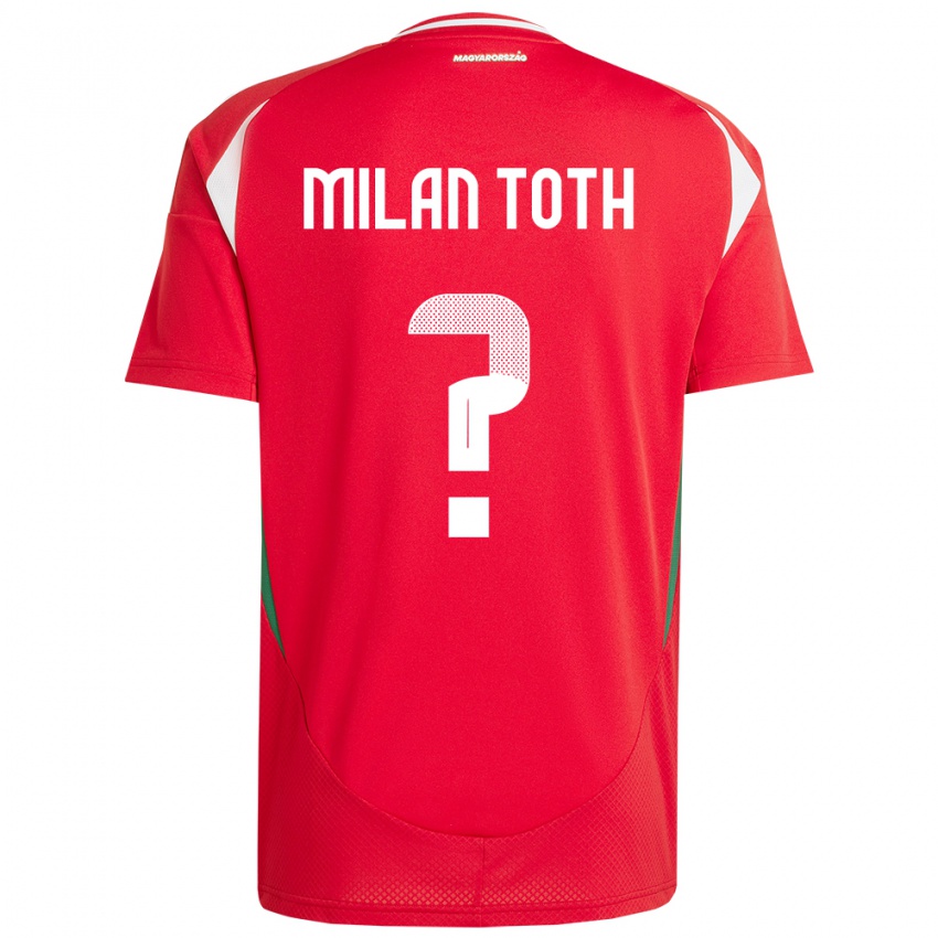 Kinderen Hongarije Milán Tóth #0 Rood Thuisshirt Thuistenue 24-26 T-Shirt België