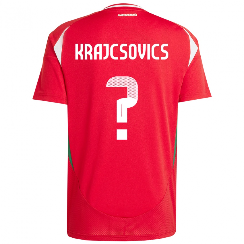 Kinderen Hongarije Ábel Krajcsovics #0 Rood Thuisshirt Thuistenue 24-26 T-Shirt België