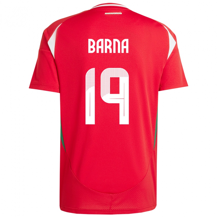 Kinder Ungarn Daniel Barna #19 Rot Heimtrikot Trikot 24-26 T-Shirt Belgien