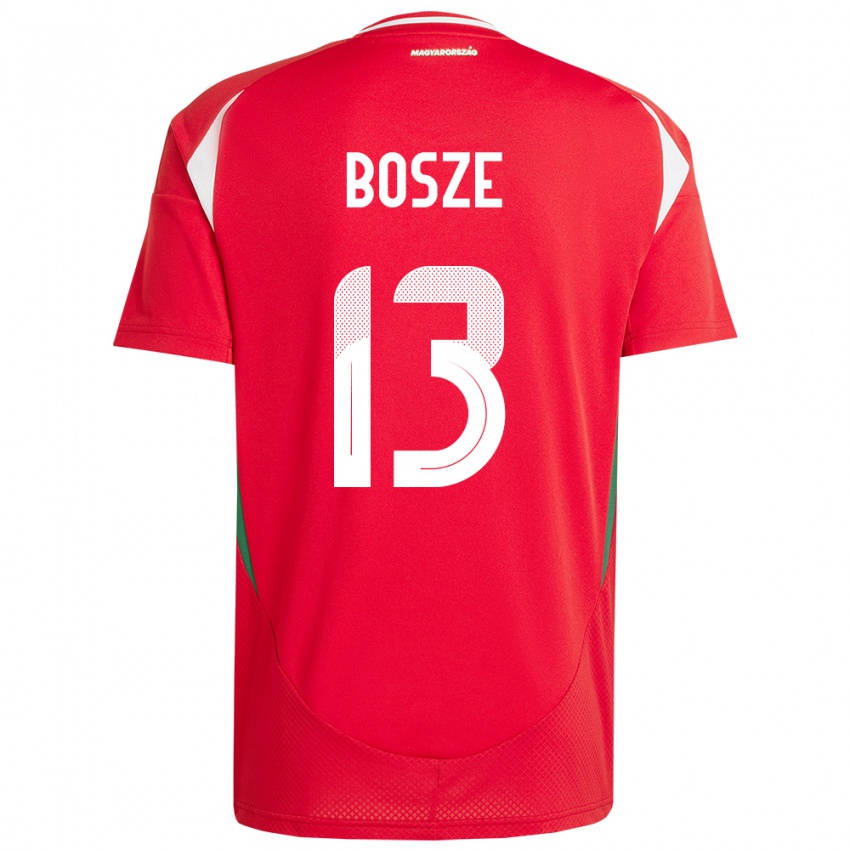 Kinder Ungarn Levente Bősze #13 Rot Heimtrikot Trikot 24-26 T-Shirt Belgien