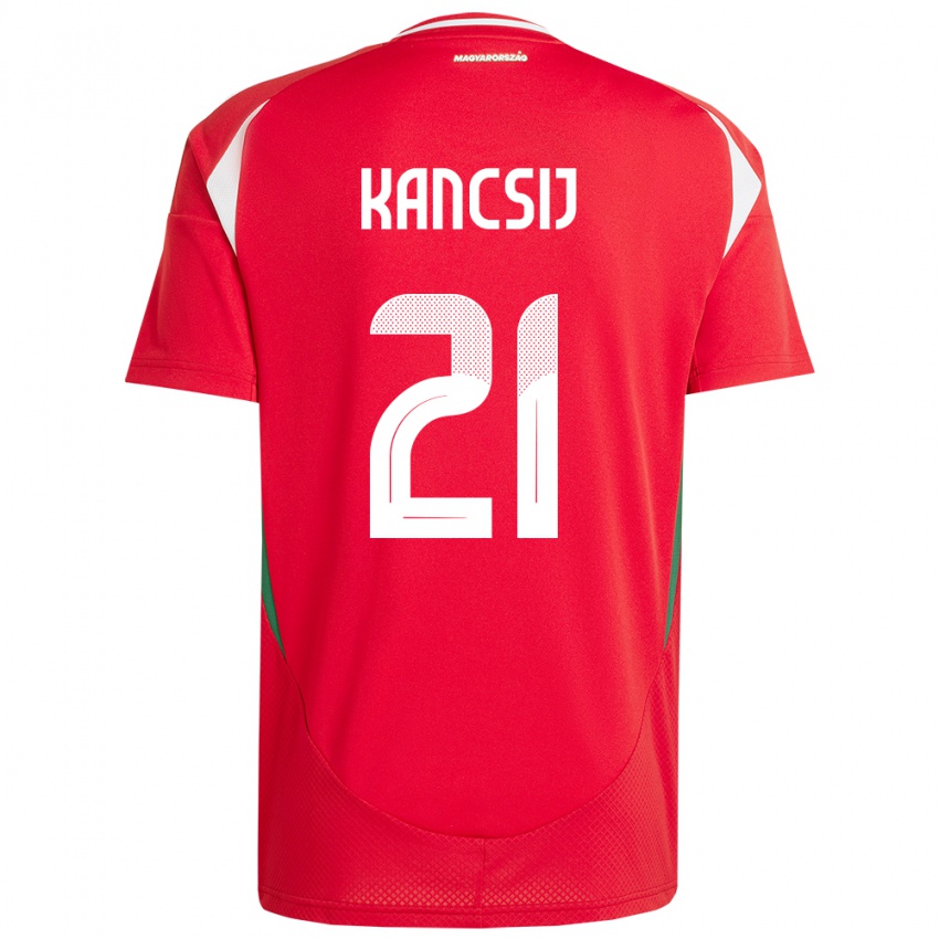 Kinder Ungarn Artúr Kancsij #21 Rot Heimtrikot Trikot 24-26 T-Shirt Belgien