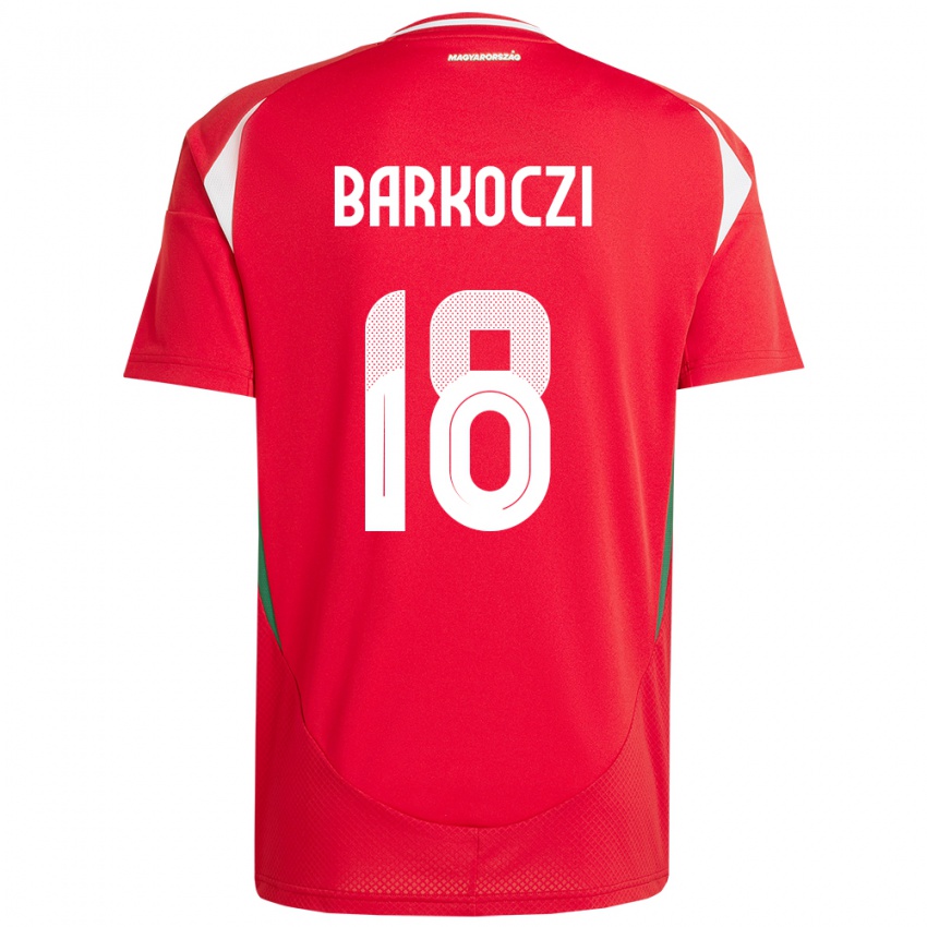 Kinder Ungarn Barnabás Barkóczi #18 Rot Heimtrikot Trikot 24-26 T-Shirt Belgien