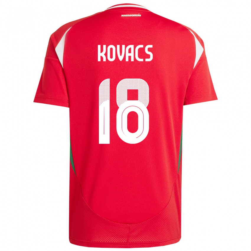 Kinderen Hongarije Laura Kovács #18 Rood Thuisshirt Thuistenue 24-26 T-Shirt België