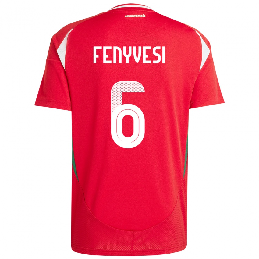 Kinder Ungarn Evelin Fenyvesi #6 Rot Heimtrikot Trikot 24-26 T-Shirt Belgien