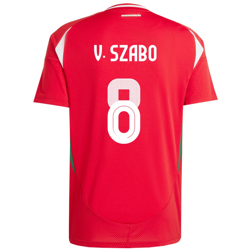 Kinderen Hongarije Viktória Szabó #8 Rood Thuisshirt Thuistenue 24-26 T-Shirt België