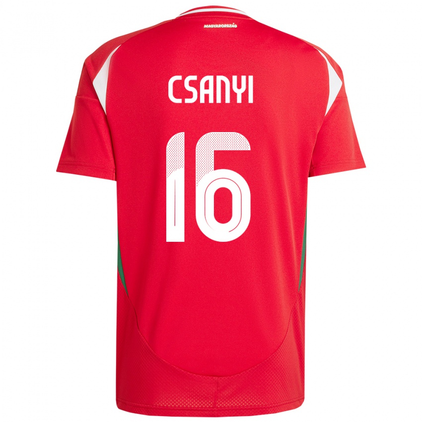 Kinder Ungarn Diána Csányi #16 Rot Heimtrikot Trikot 24-26 T-Shirt Belgien