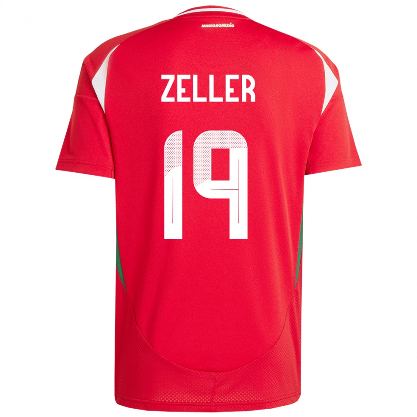 Kinderen Hongarije Dóra Zeller #19 Rood Thuisshirt Thuistenue 24-26 T-Shirt België