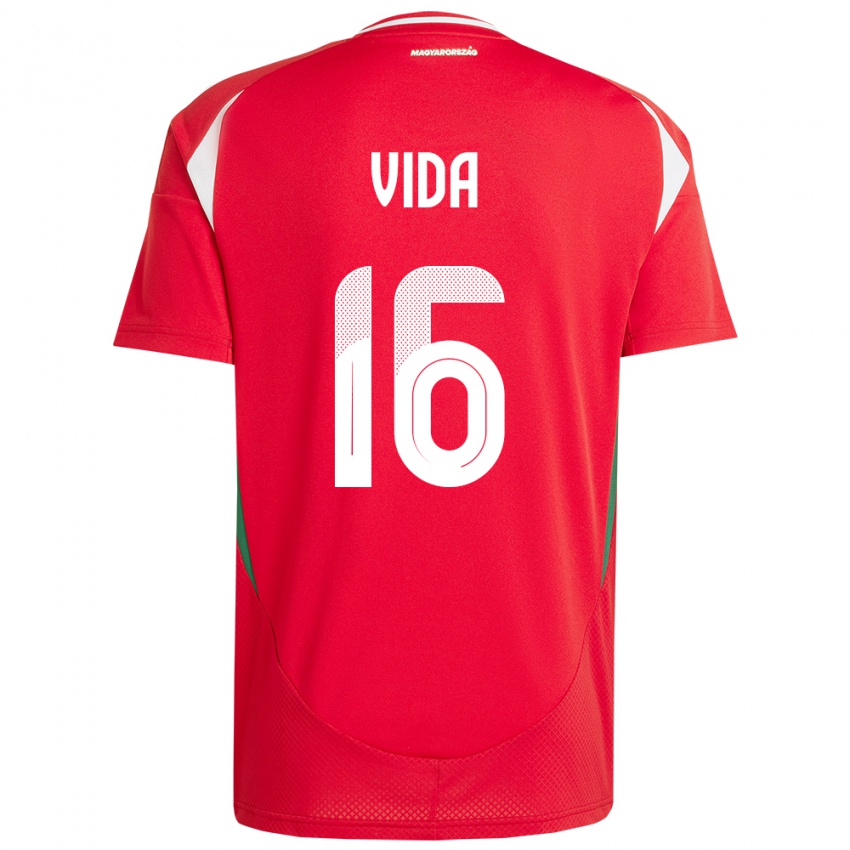 Kinder Ungarn Boglárka Vida #16 Rot Heimtrikot Trikot 24-26 T-Shirt Belgien