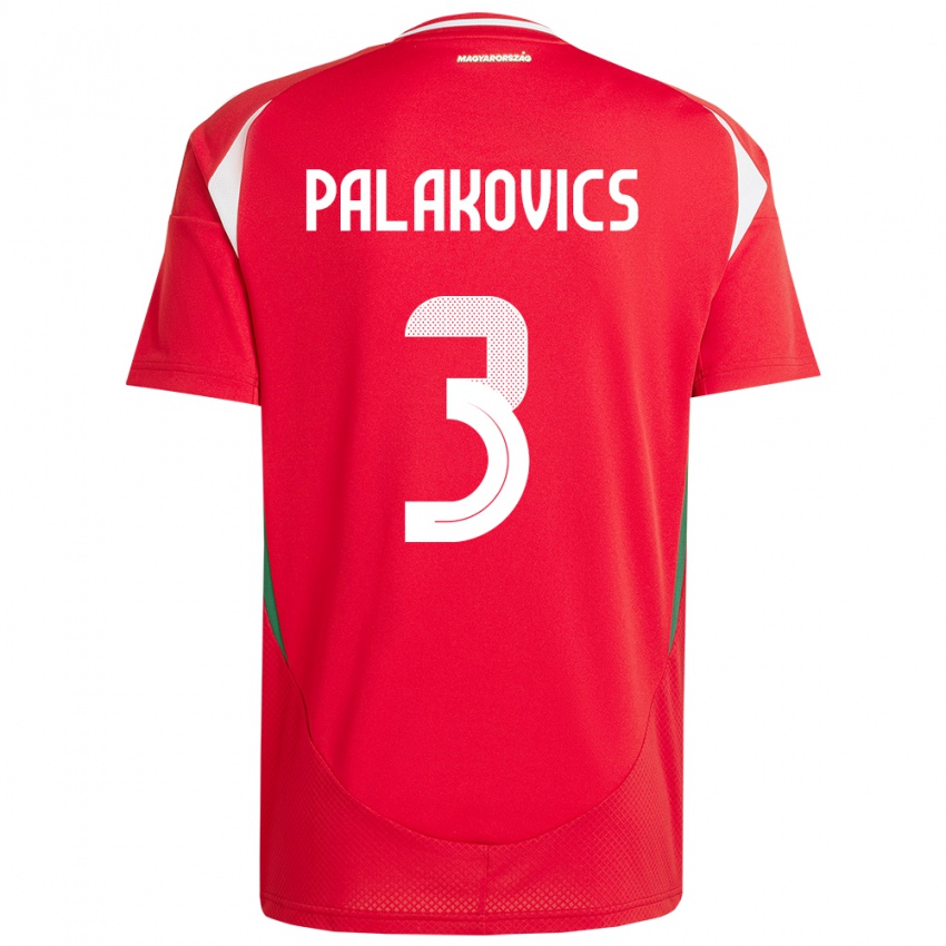 Kinder Ungarn Laura Palakovics #3 Rot Heimtrikot Trikot 24-26 T-Shirt Belgien