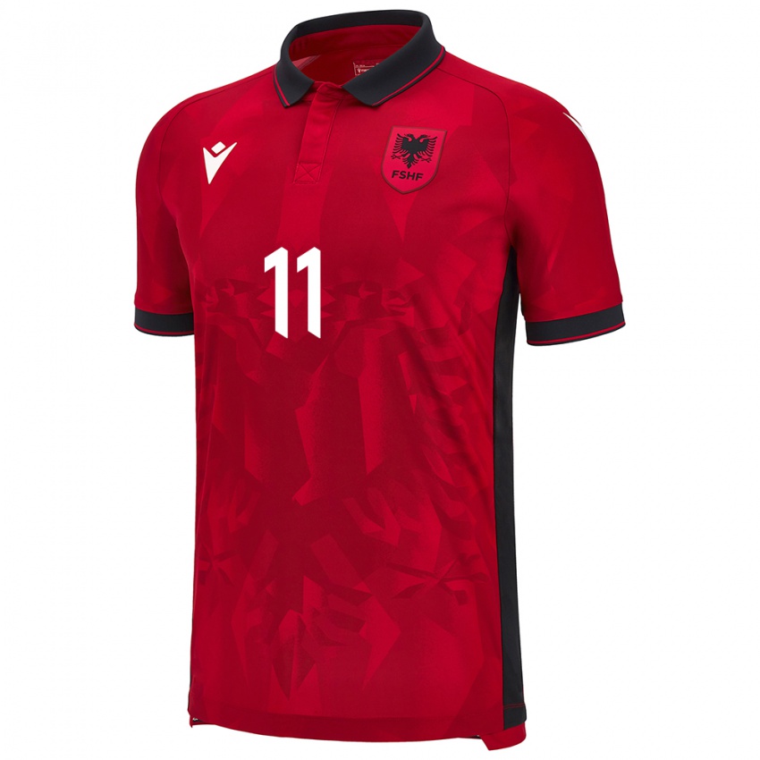 Kinderen Albanië Megi Doçi #11 Rood Thuisshirt Thuistenue 24-26 T-Shirt België